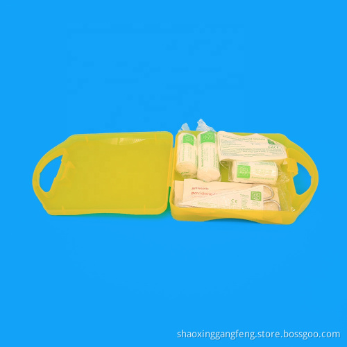 Manufacturer supplier hospital safety outdoor yellow first aid kit box with medical equipment